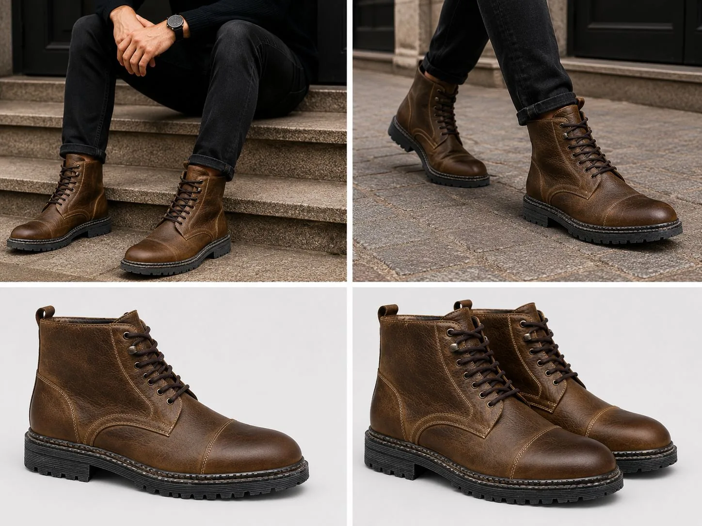 Dona Ranger Cap-Toe Deri Erkek Bot